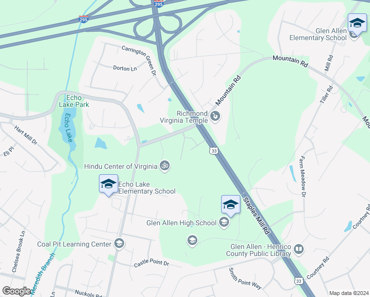 map of restaurants, bars, coffee shops, grocery stores, and more near 6029 Bastione Court in Glen Allen