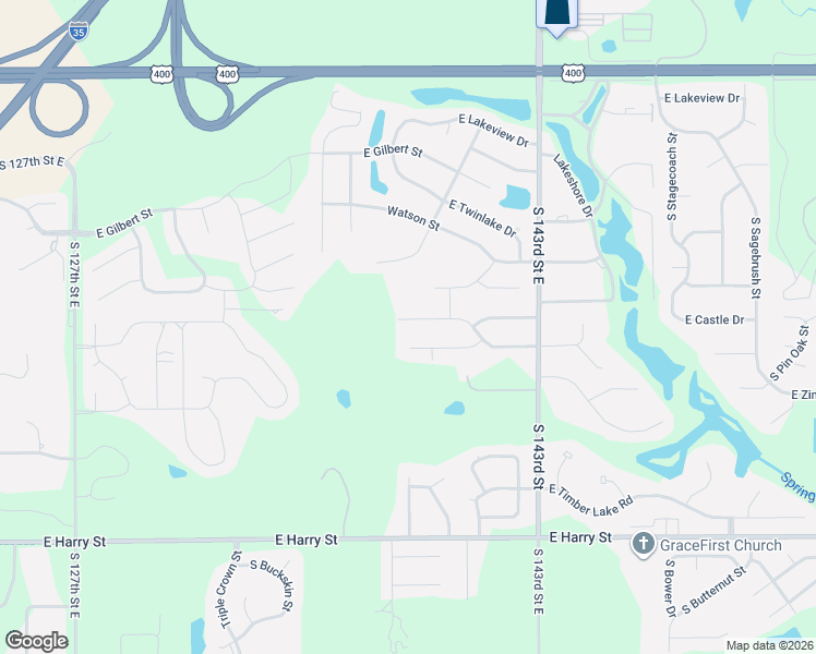 map of restaurants, bars, coffee shops, grocery stores, and more near 13930 East Bayley Circle in Wichita