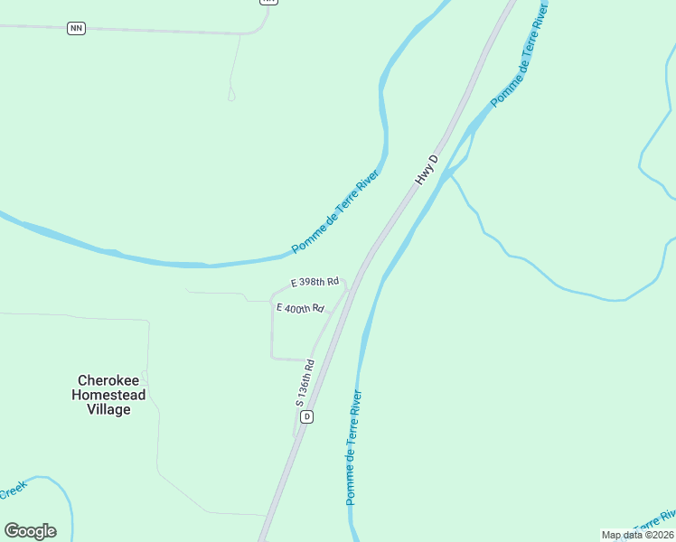 map of restaurants, bars, coffee shops, grocery stores, and more near 1353-1369 East 398th Road in Bolivar