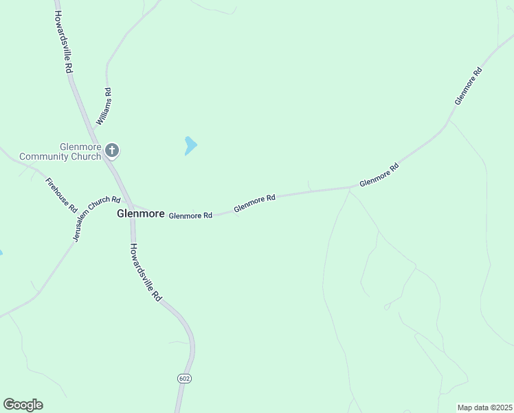 map of restaurants, bars, coffee shops, grocery stores, and more near Glenmore Road in Howardsville