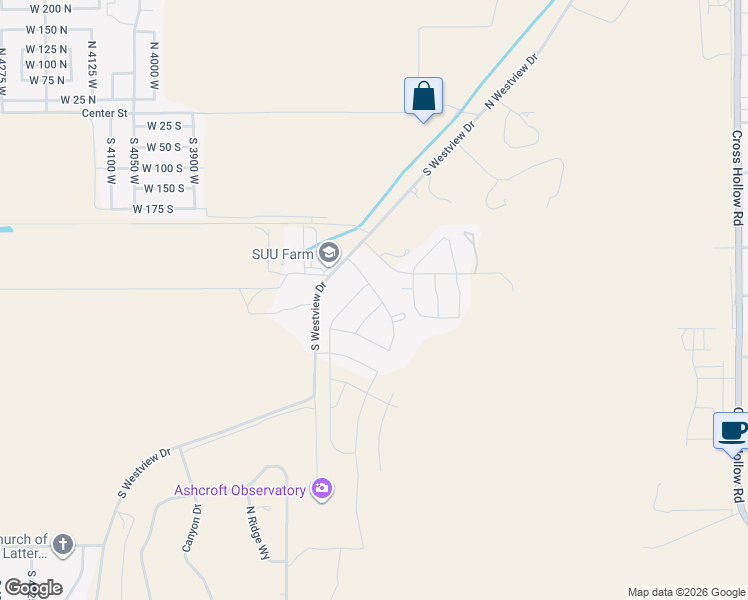 map of restaurants, bars, coffee shops, grocery stores, and more near 330 South Sherratt Drive in Cedar City