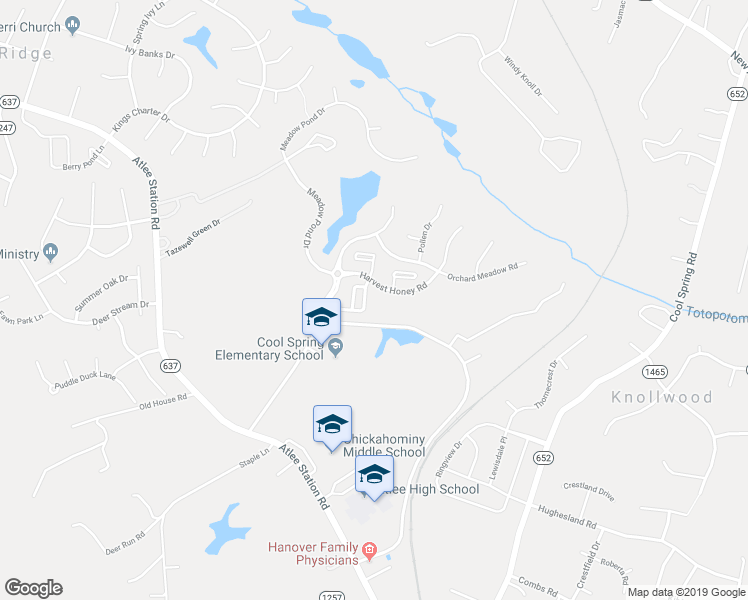 map of restaurants, bars, coffee shops, grocery stores, and more near 10188 Cool Hive Place in Mechanicsville