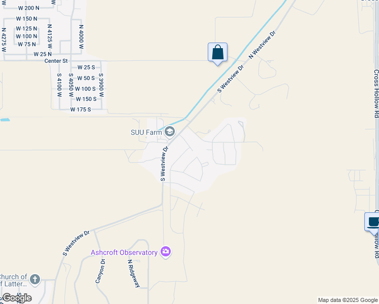 map of restaurants, bars, coffee shops, grocery stores, and more near 333 South Cedar Creek Drive in Cedar City