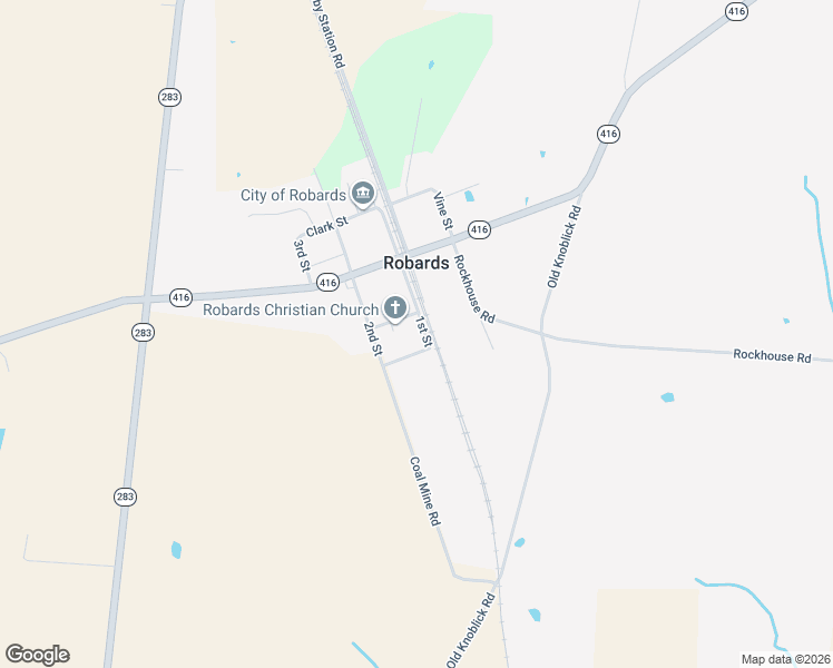 map of restaurants, bars, coffee shops, grocery stores, and more near 1200 East Railroad Street in Robards