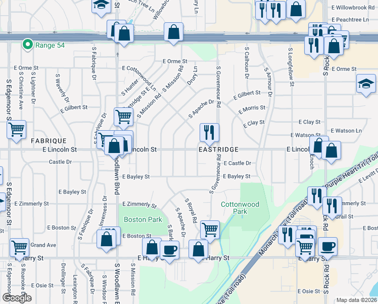 map of restaurants, bars, coffee shops, grocery stores, and more near 861 San Pablo Street in Wichita