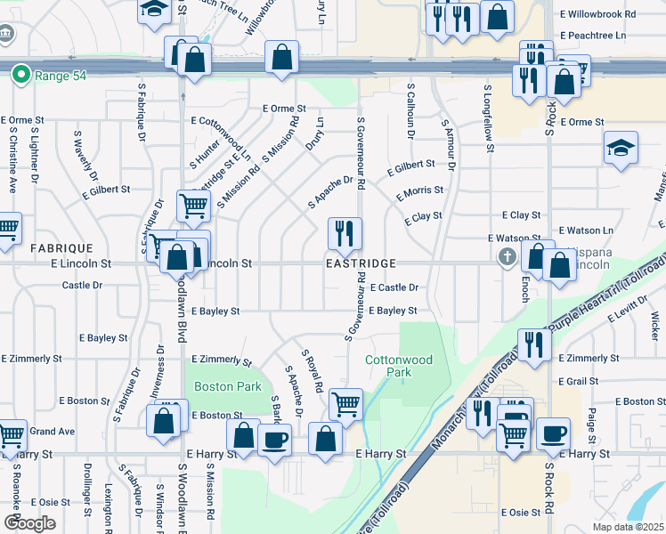 map of restaurants, bars, coffee shops, grocery stores, and more near 861 San Pablo Street in Wichita
