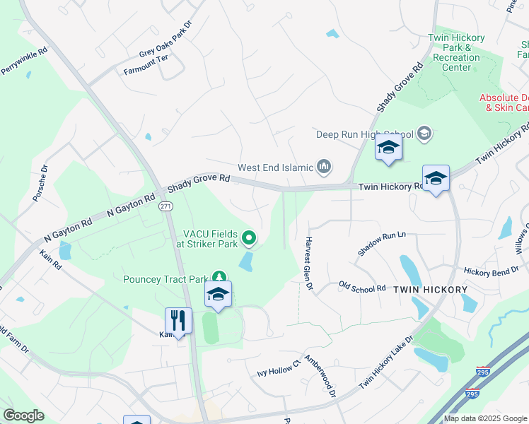 map of restaurants, bars, coffee shops, grocery stores, and more near 11909 Turnberry Park Court in Glen Allen