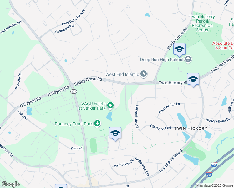 map of restaurants, bars, coffee shops, grocery stores, and more near 11909 Turnberry Park Court in Glen Allen