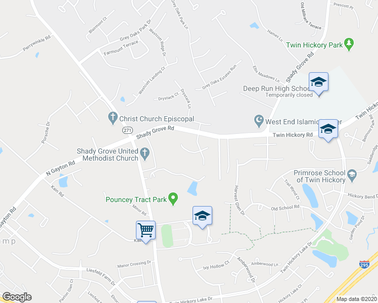 map of restaurants, bars, coffee shops, grocery stores, and more near 12010 Turnberry Park Lane in Glen Allen