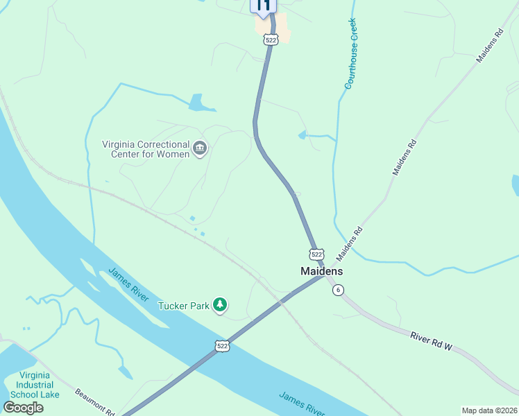 map of restaurants, bars, coffee shops, grocery stores, and more near 2801 River Road West in Maidens