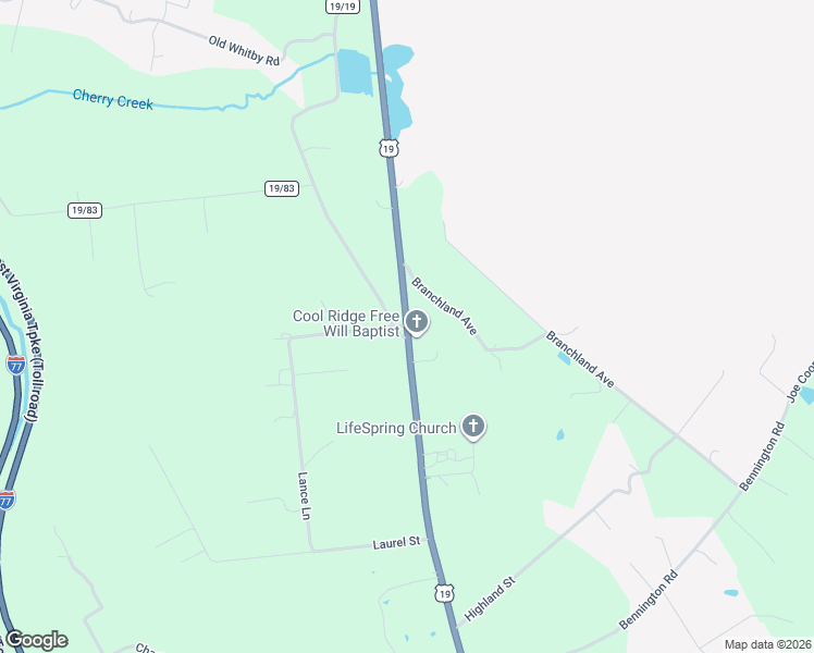 map of restaurants, bars, coffee shops, grocery stores, and more near 1195 Flat Top Rd in Shady Spring
