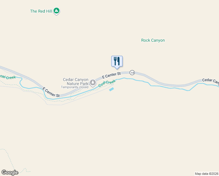 map of restaurants, bars, coffee shops, grocery stores, and more near 646 East 200 South in Cedar City