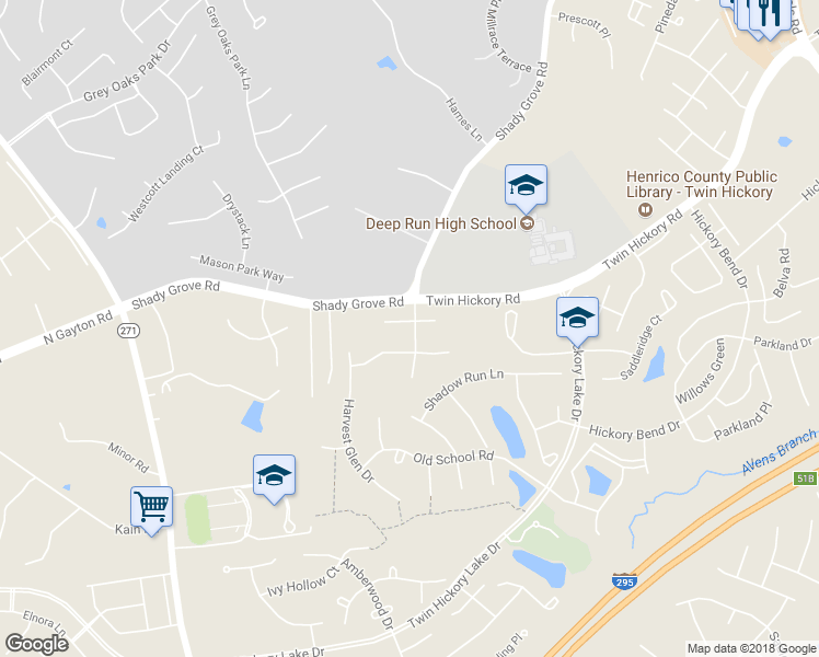 map of restaurants, bars, coffee shops, grocery stores, and more near 11801 Autumnwood Court in Glen Allen