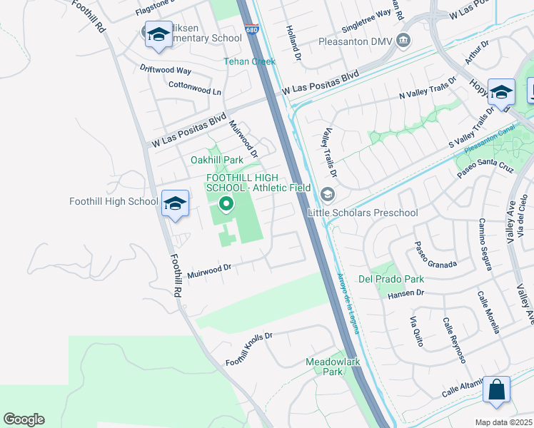 map of restaurants, bars, coffee shops, grocery stores, and more near 7430 Ginger Court in Pleasanton