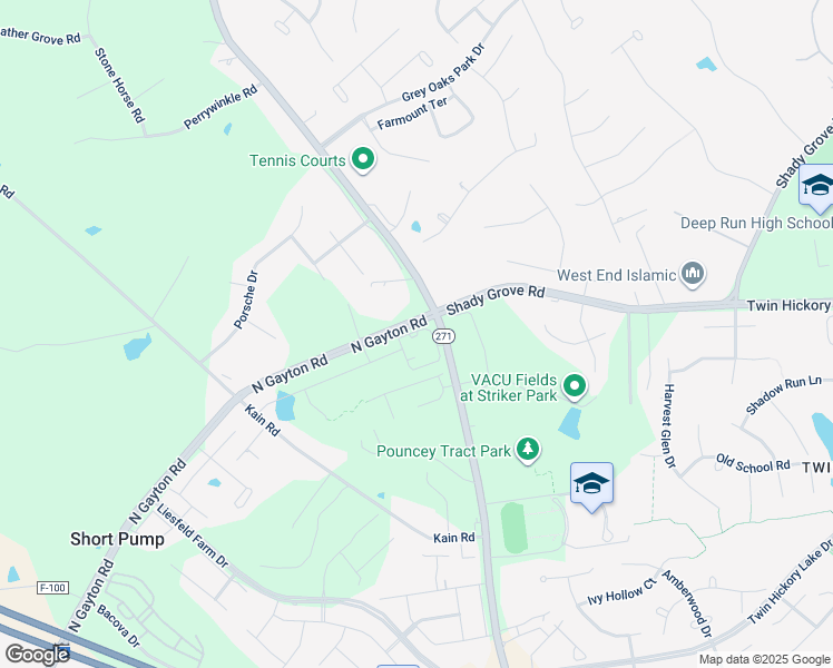 map of restaurants, bars, coffee shops, grocery stores, and more near 14399 North Gayton Road in Glen Allen