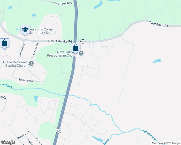 map of restaurants, bars, coffee shops, grocery stores, and more near 10058 Chamberlayne Road in Mechanicsville