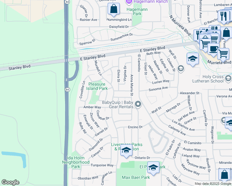 map of restaurants, bars, coffee shops, grocery stores, and more near 303 Jillana Avenue in Livermore