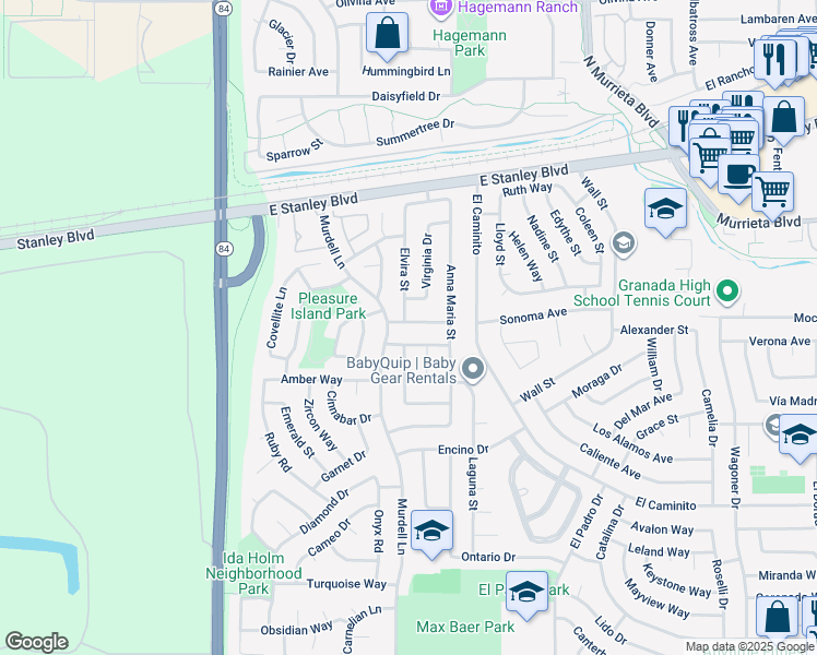 map of restaurants, bars, coffee shops, grocery stores, and more near 303 Jillana Avenue in Livermore