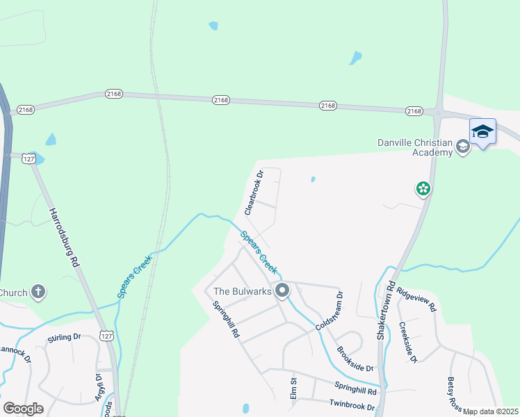 map of restaurants, bars, coffee shops, grocery stores, and more near 526 Sweetwater Drive in Danville