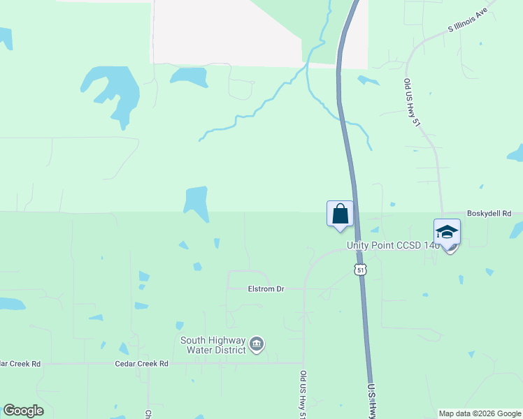 map of restaurants, bars, coffee shops, grocery stores, and more near 96 Hidden Creek Road in Carbondale
