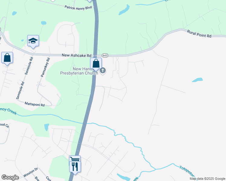 map of restaurants, bars, coffee shops, grocery stores, and more near 10030 Chamberlayne Road in Mechanicsville