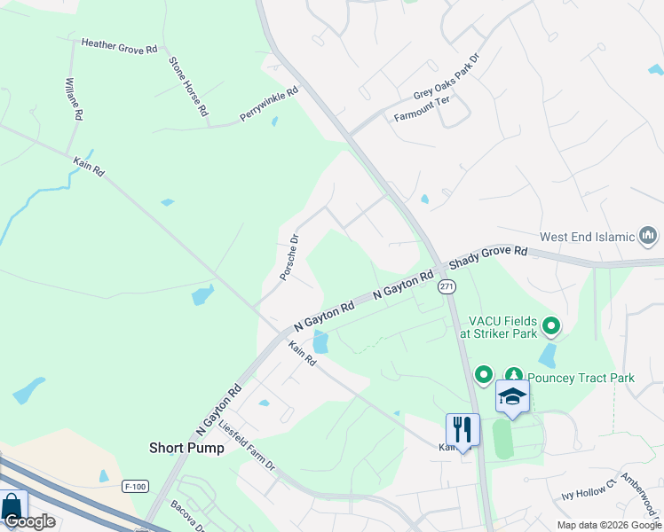 map of restaurants, bars, coffee shops, grocery stores, and more near in Glen Allen