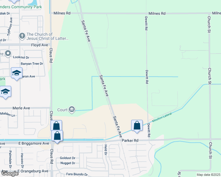 map of restaurants, bars, coffee shops, grocery stores, and more near 2000 Santa Fe Avenue in Modesto