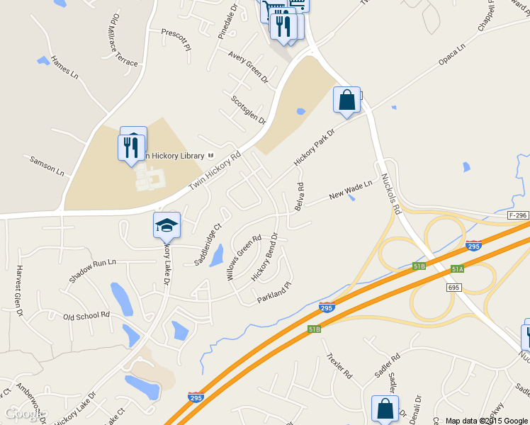 map of restaurants, bars, coffee shops, grocery stores, and more near 5028 Park Commons Loop in Glen Allen