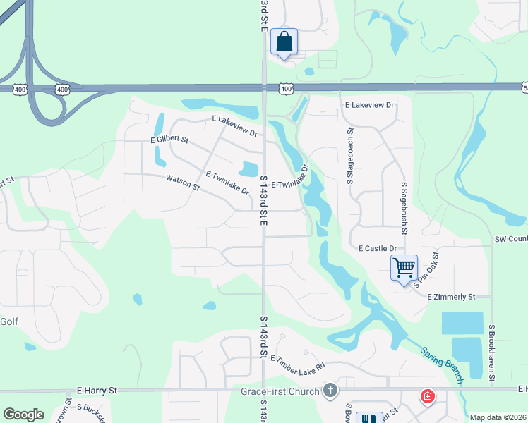map of restaurants, bars, coffee shops, grocery stores, and more near 923 Springdale Drive in Wichita