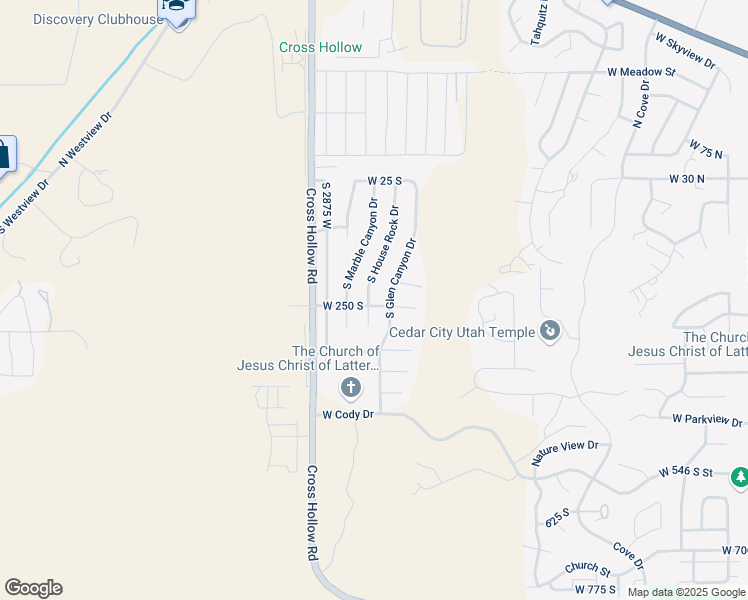 map of restaurants, bars, coffee shops, grocery stores, and more near 2782 West 250 South in Cedar City