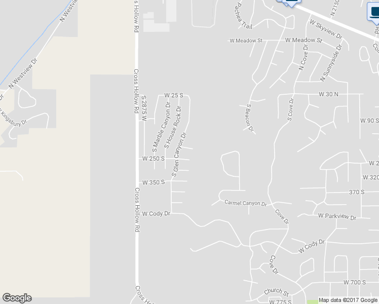 map of restaurants, bars, coffee shops, grocery stores, and more near 2707 West Cookie Jar Circle in Cedar City