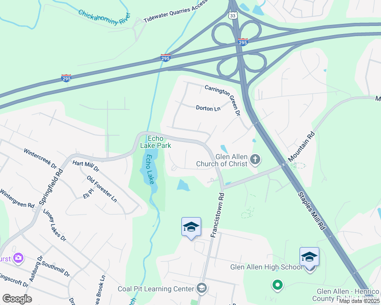 map of restaurants, bars, coffee shops, grocery stores, and more near 6013 Britlyn Court in Glen Allen