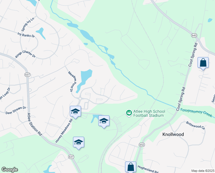 map of restaurants, bars, coffee shops, grocery stores, and more near 10030 Pollen Drive in Mechanicsville