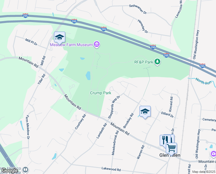 map of restaurants, bars, coffee shops, grocery stores, and more near 3329 White Chimneys Court in Glen Allen