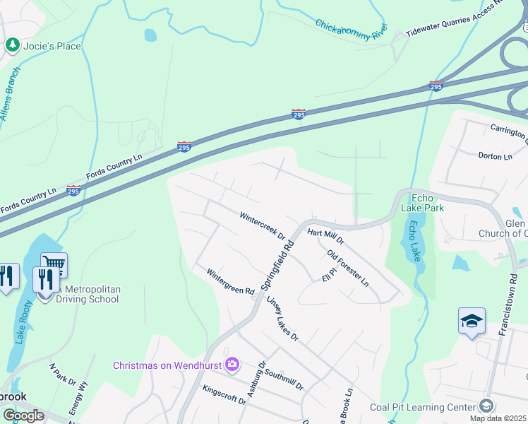 map of restaurants, bars, coffee shops, grocery stores, and more near 5533 Jones Mill Drive in Glen Allen