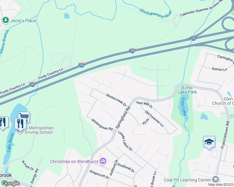 map of restaurants, bars, coffee shops, grocery stores, and more near 5533 Jones Mill Drive in Glen Allen