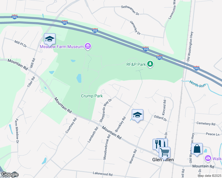 map of restaurants, bars, coffee shops, grocery stores, and more near 3344 Fontaine Lane in Glen Allen