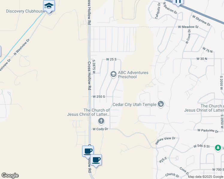 map of restaurants, bars, coffee shops, grocery stores, and more near 226 South Glen Canyon Drive in Cedar City