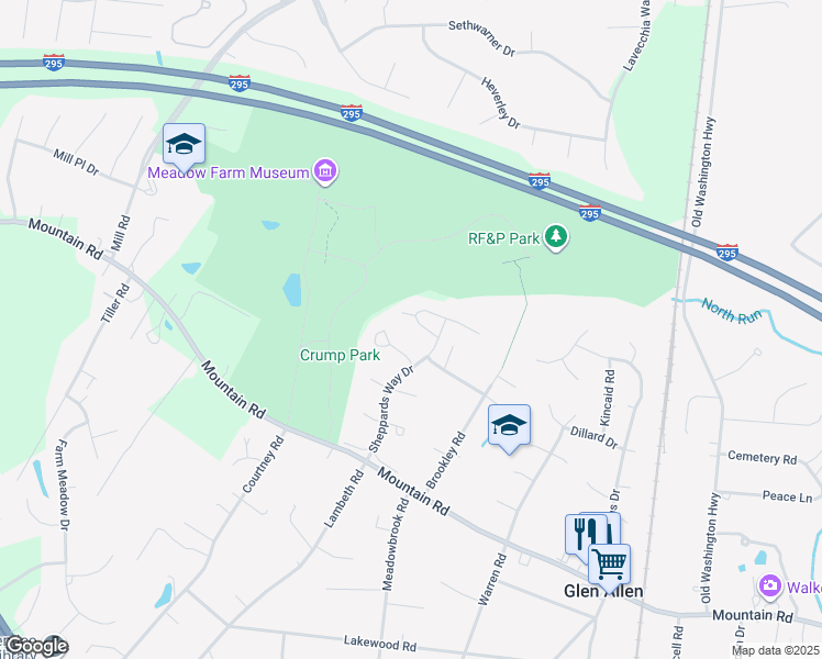 map of restaurants, bars, coffee shops, grocery stores, and more near 3344 Fontaine Lane in Glen Allen