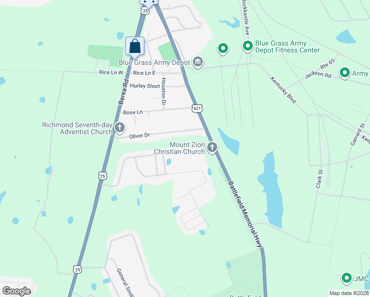 map of restaurants, bars, coffee shops, grocery stores, and more near 112 General Nelson Drive in Richmond