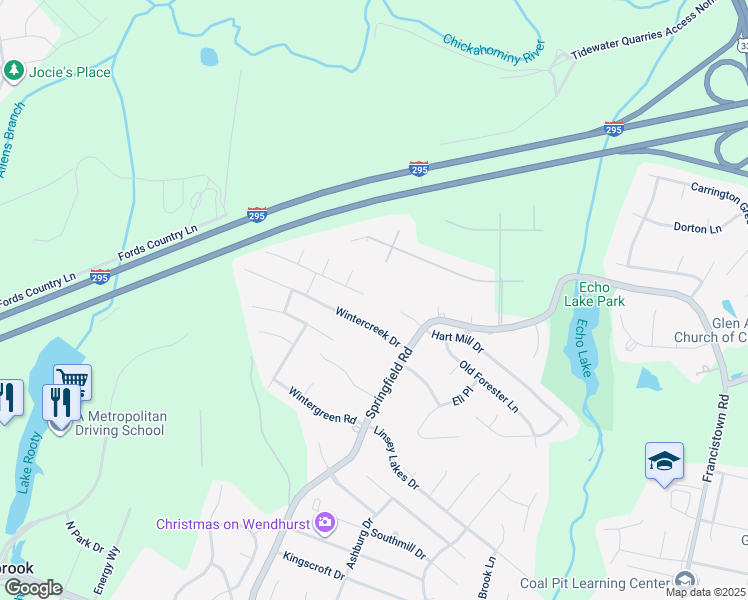 map of restaurants, bars, coffee shops, grocery stores, and more near 5532 Jones Mill Drive in Glen Allen
