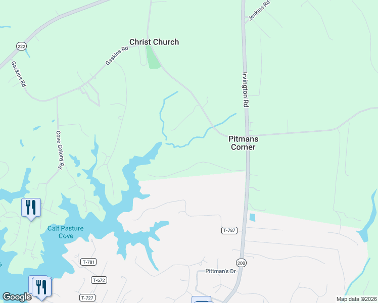 map of restaurants, bars, coffee shops, grocery stores, and more near 348 Glenwood Lane in Weems
