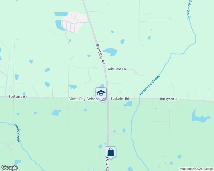 map of restaurants, bars, coffee shops, grocery stores, and more near 6113 Giant City Road in Carbondale