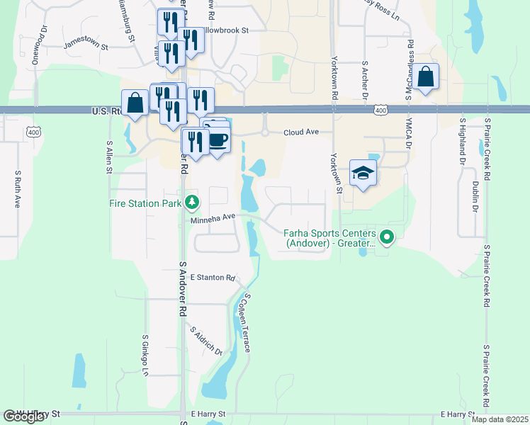 map of restaurants, bars, coffee shops, grocery stores, and more near 749 Reflection Lake in Andover
