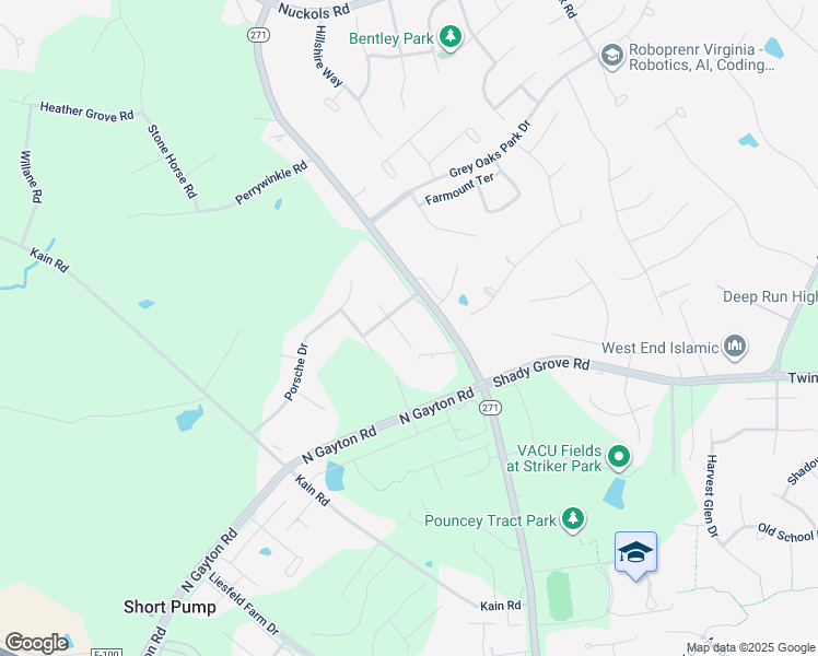 map of restaurants, bars, coffee shops, grocery stores, and more near 4909 Austin Healey Place in Glen Allen
