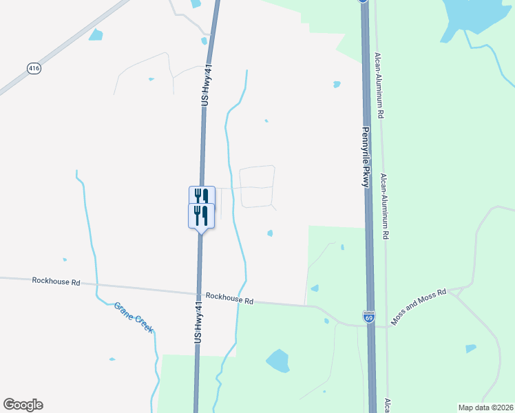 map of restaurants, bars, coffee shops, grocery stores, and more near 4046-4076 Easy Street in Robards