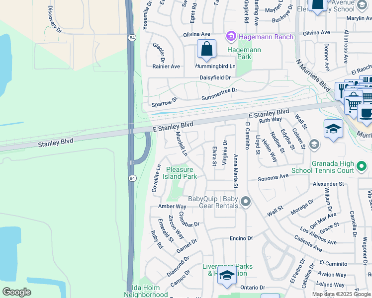 map of restaurants, bars, coffee shops, grocery stores, and more near 32-2 North Livermore Avenue in Livermore