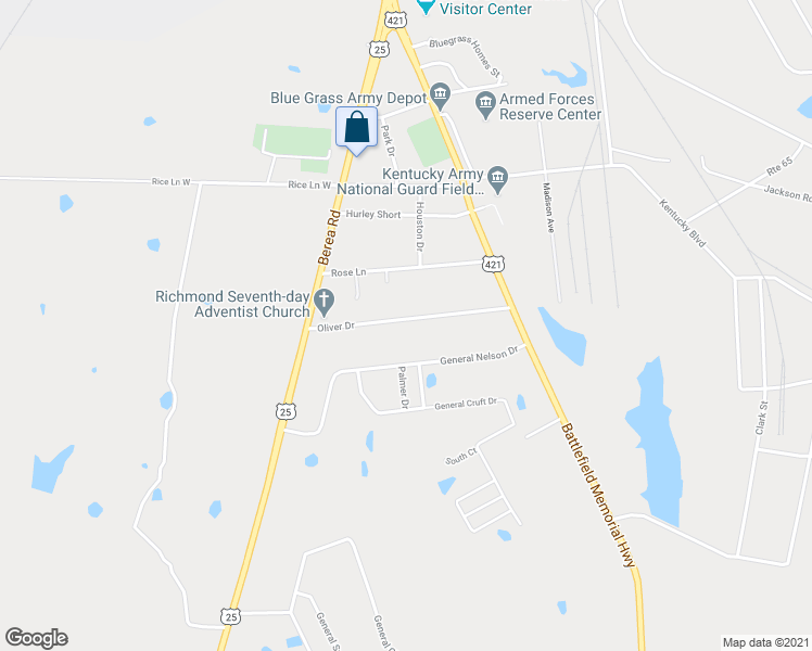 map of restaurants, bars, coffee shops, grocery stores, and more near 131 Oliver Drive in Richmond