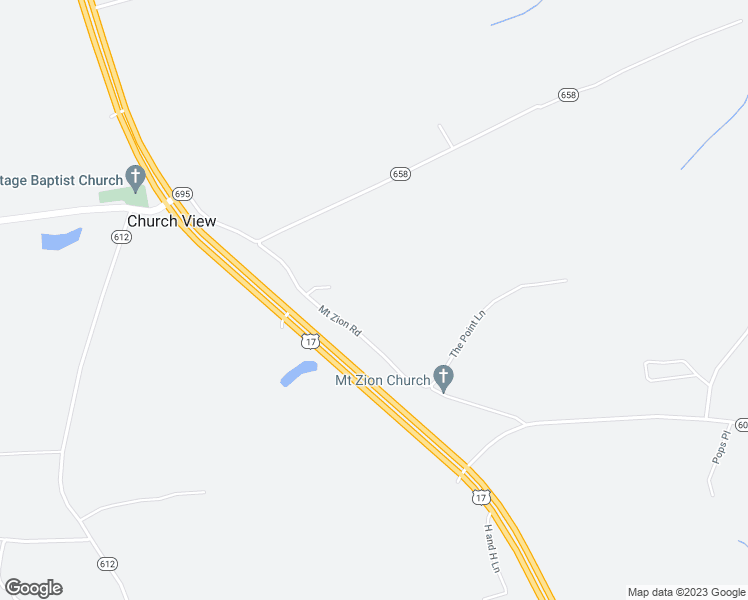 map of restaurants, bars, coffee shops, grocery stores, and more near 483 Mount Zion Road in Church View