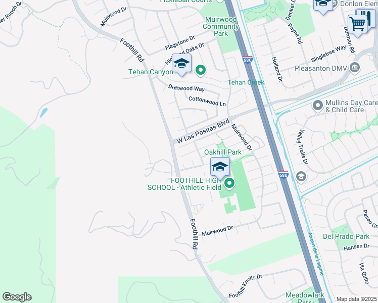 map of restaurants, bars, coffee shops, grocery stores, and more near 7841 Olive Court in Pleasanton